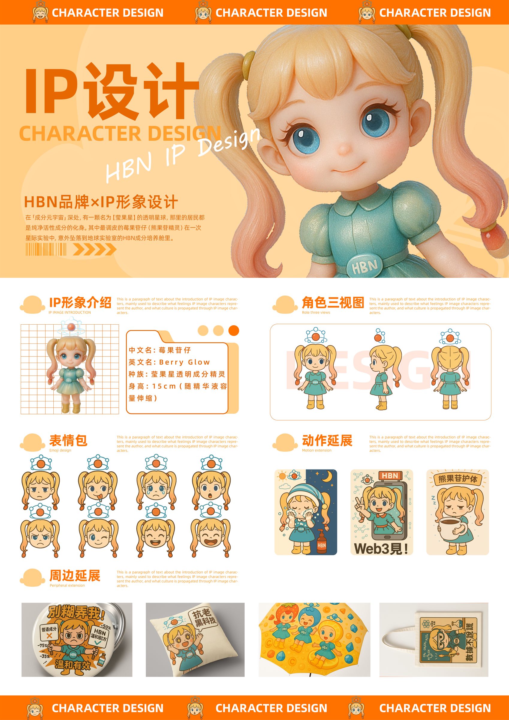 HBN IP character design presentation board