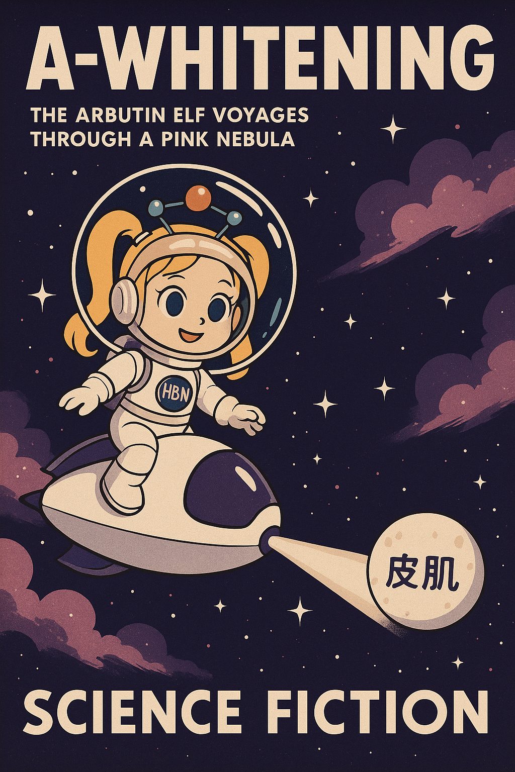 A-Whitening science fiction poster featuring the HBN character
