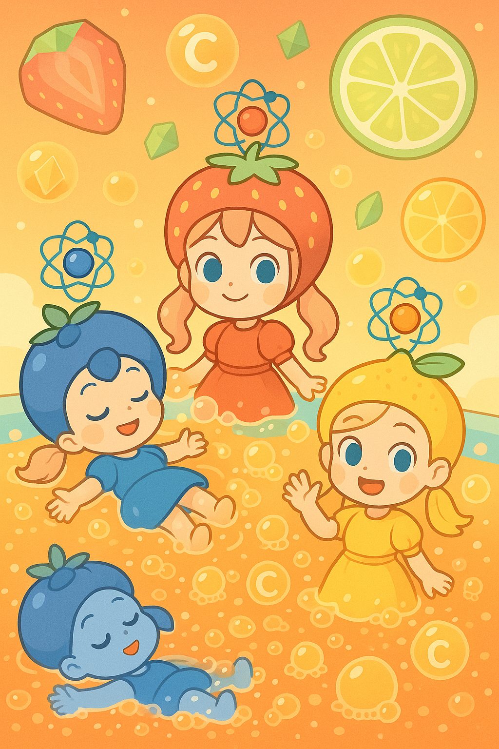 HBN fruit vitamin character world illustration